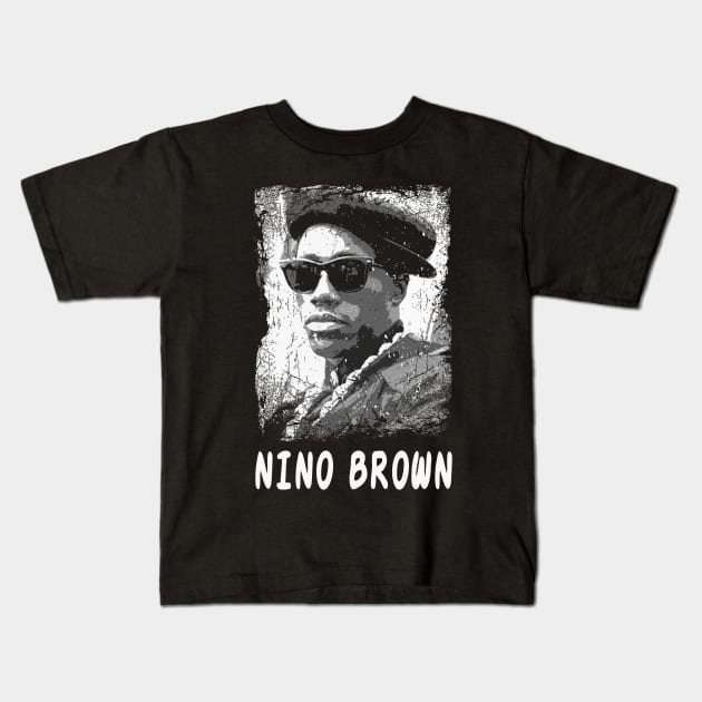 Graphic Art Nino Brown Kids T-Shirt by Black Demon Bear